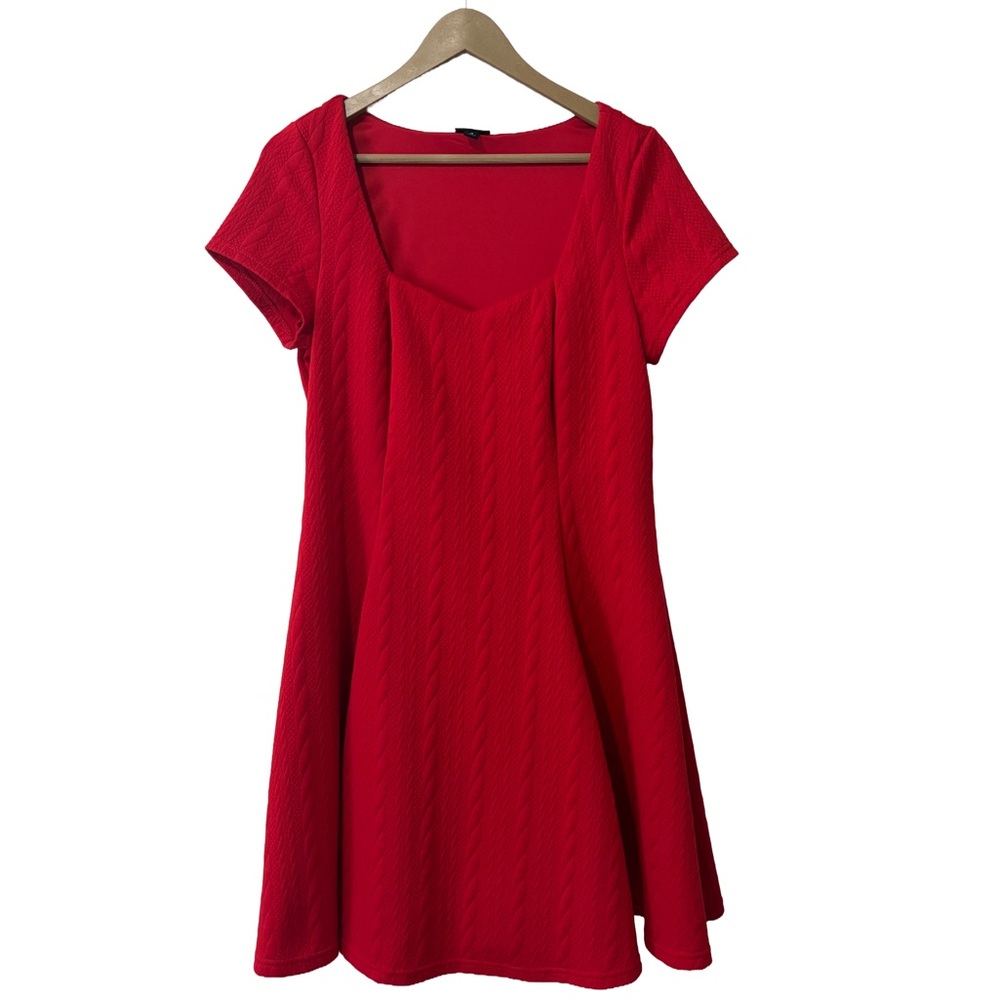 Torrid Red Scoop Neck Short Sleeve Dress